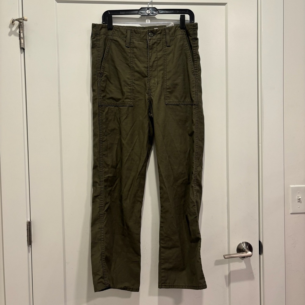 Levi's Ribcage Straight Olive Green Utility‎ Tactical Pants High Rise W30 L29